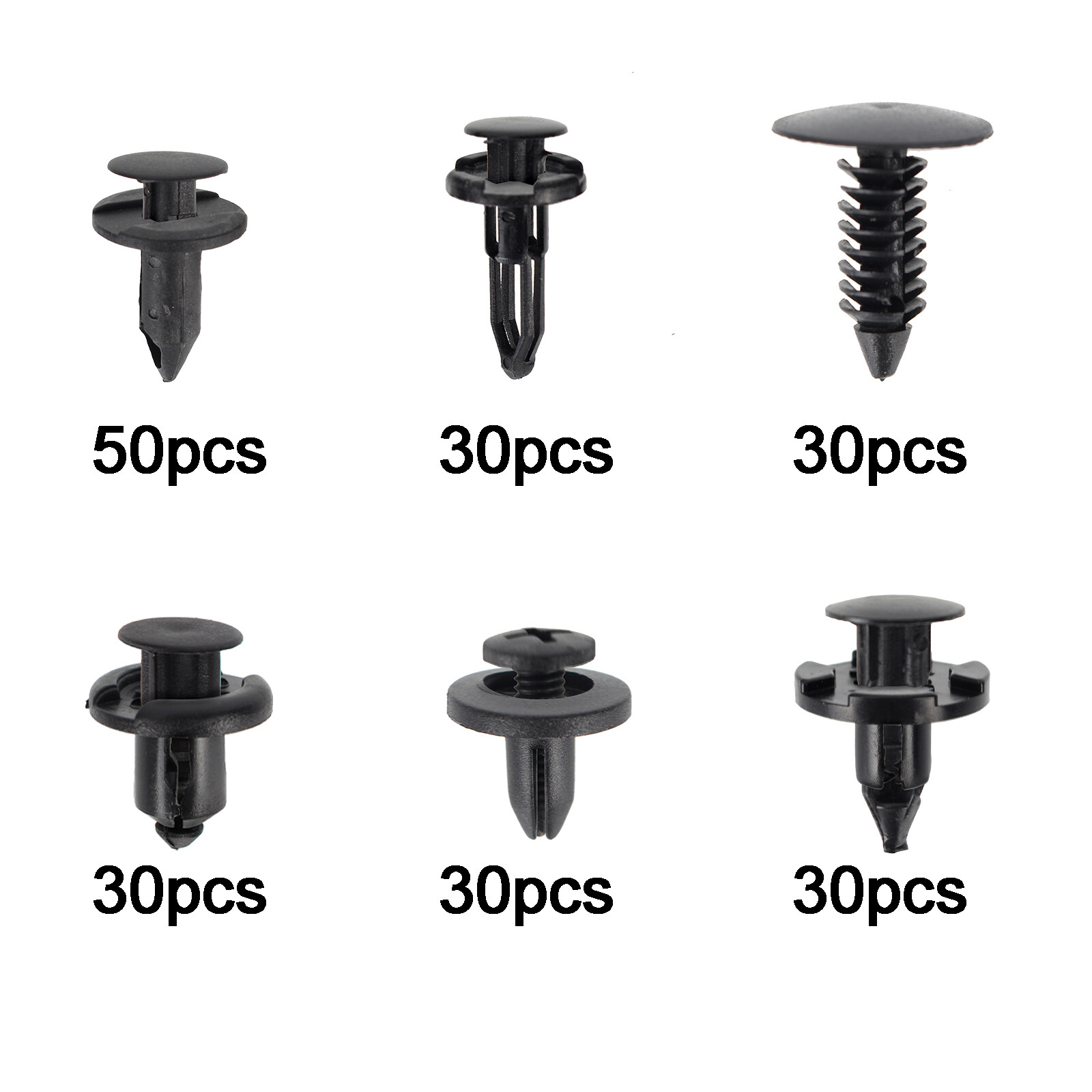 200 Pcs Push Bumper Fastener Rivet Clips with 6 Size Auto Body Retainer Clips