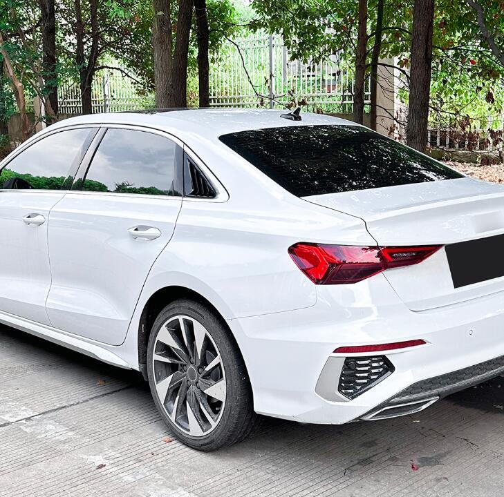 2X For 2022-2024 Audi A3 8Y Sedan Glossy Black ABS Rear Side Window Blinds Trim