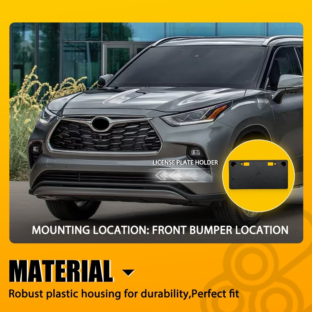 For Highlander Toyota 2020-2024 Front License Plate Tag Holder Mounting Bracket