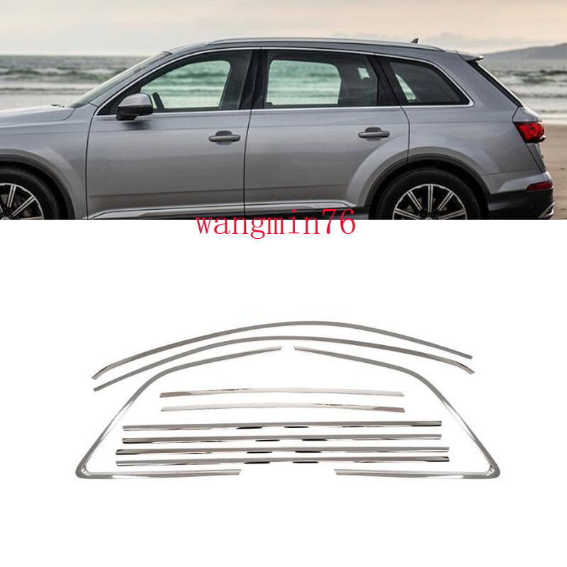 stainless Windows Strip Sill Molding Cover Trim Fits For Audi Q7 SQ7 2016-2024 M