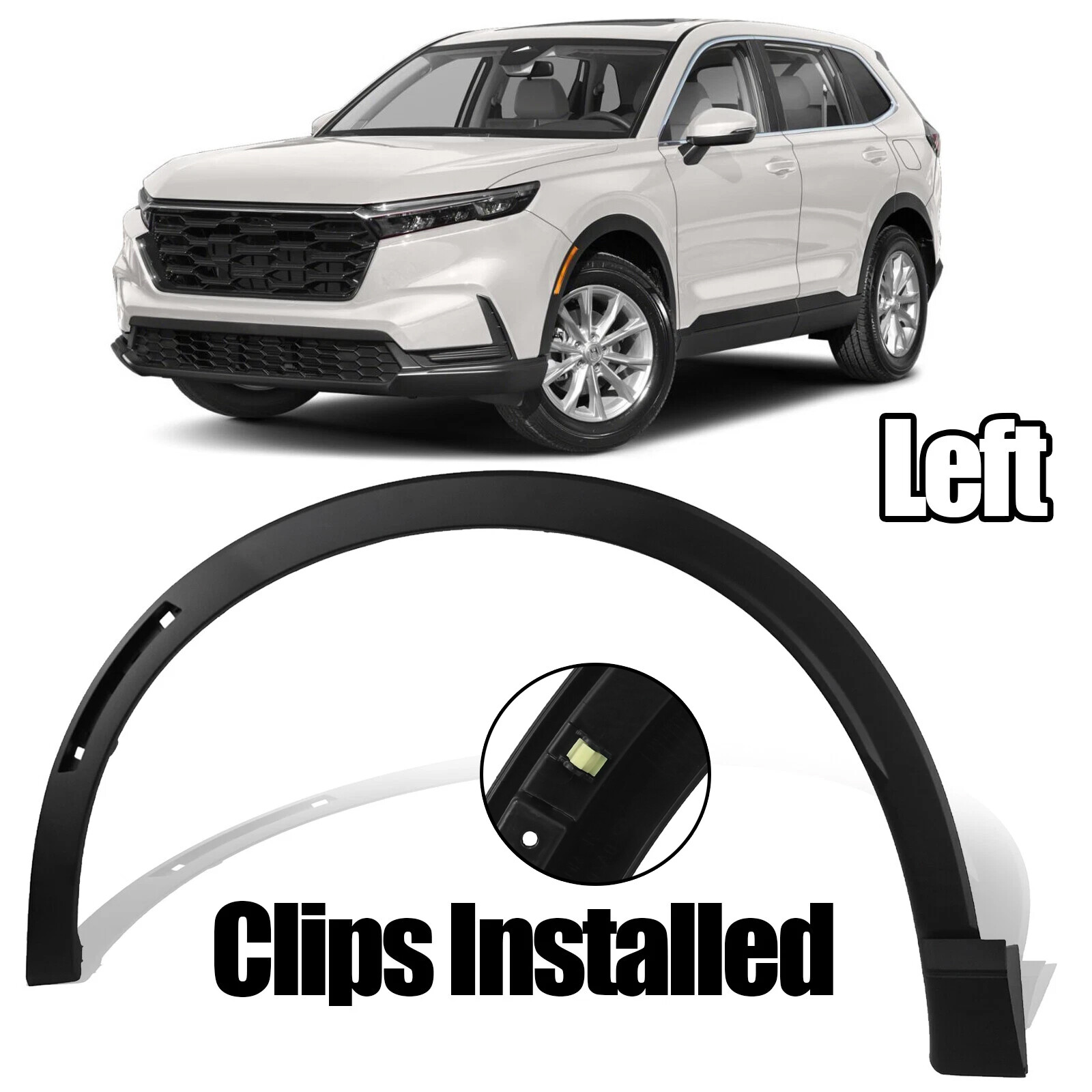 For 2023 2024 Honda CR-V CRV Left Front Fender Flare Molding Trim LH Side W/Clip