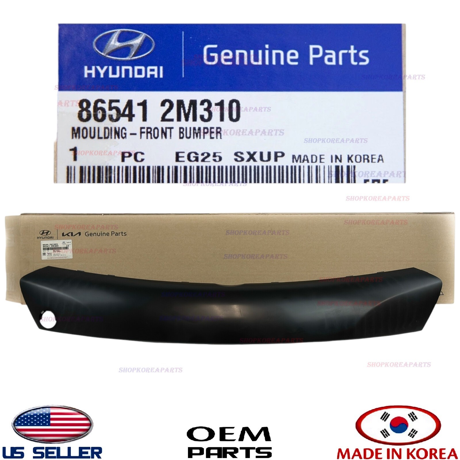 GENUINE Front Bumper Center Moulding Unpainted USA Market Genesis Coupe 2013-16