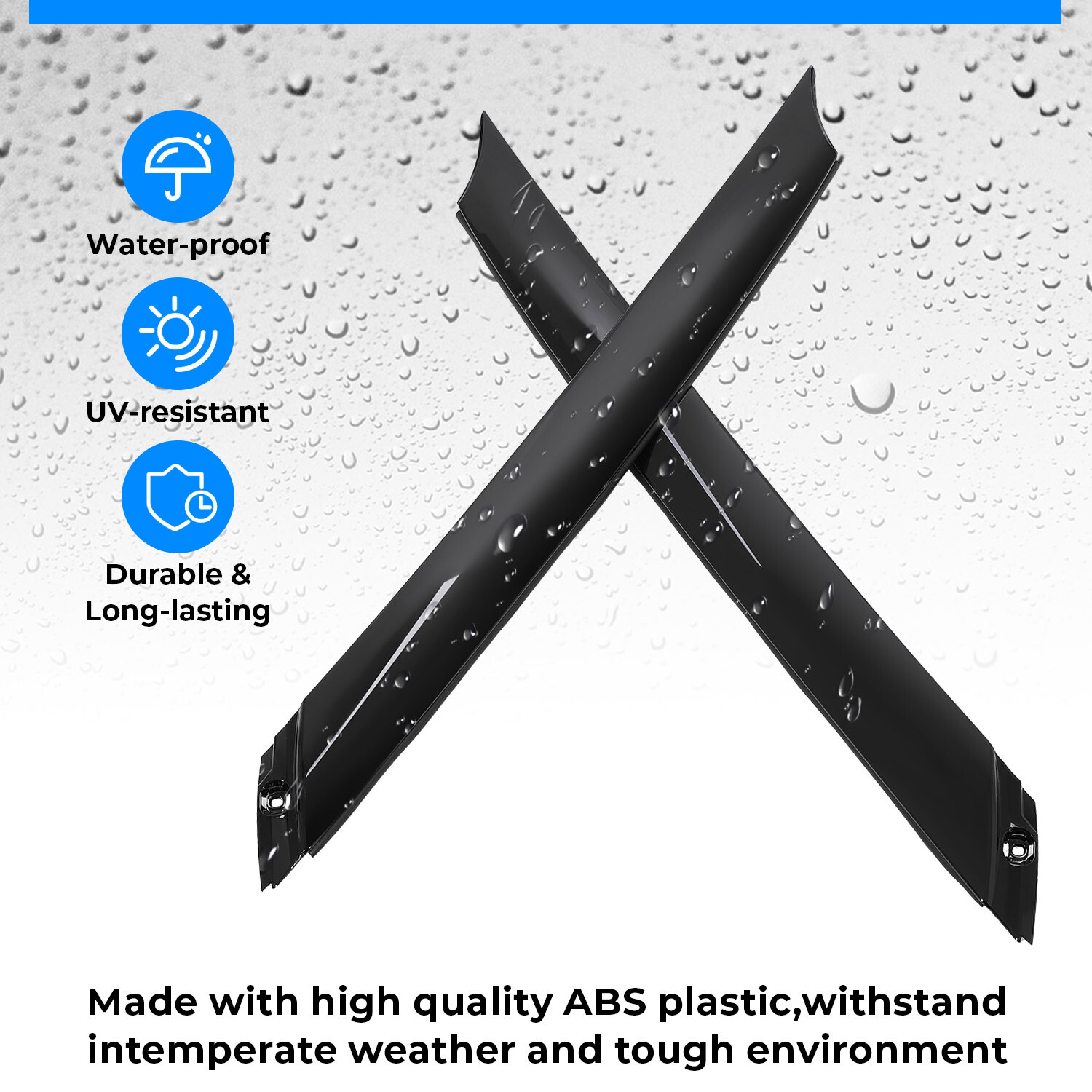 2pcs Windshield Pillar Trim Exterior Molding Fit For Hyundai Veloster 2012-2017