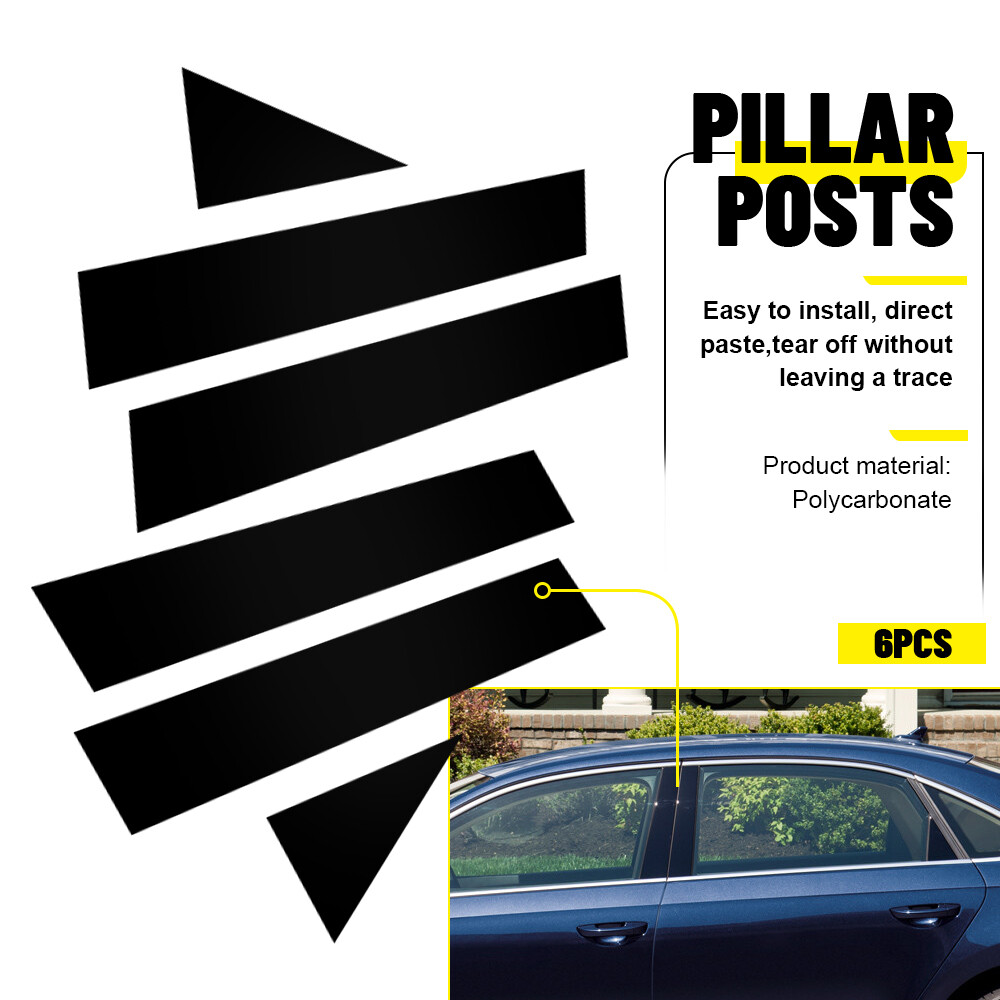 6x For 2011-19 Volkswagen Passat Gloss Black Pillar Post Door Trim Accessories M