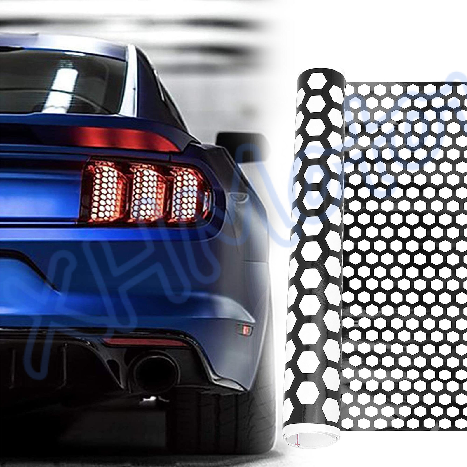 Headlight Tail Light Lamp Decor Trim Honeycomb Self-Adhesive Sticker Decals Wrap