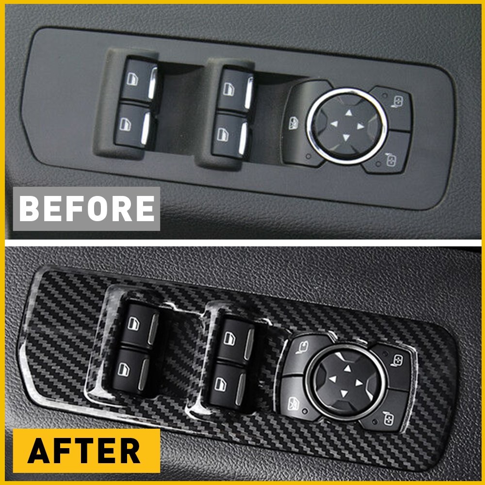 ABS Window lift switch panel Carbon Fiber Cover trim For 2015-2019 Ford F150 NEW
