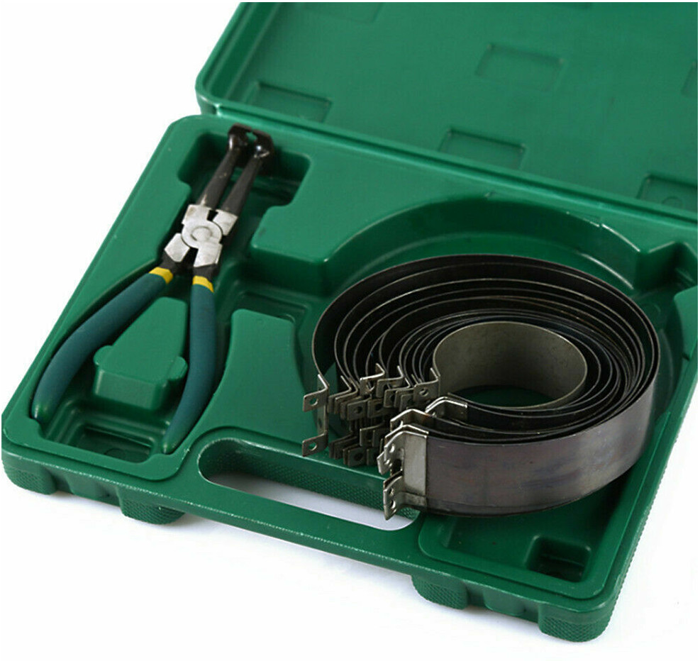 Motorcycle Piston Ring Compressor Cylinder Installer Tool Kit With Plier&14 Band