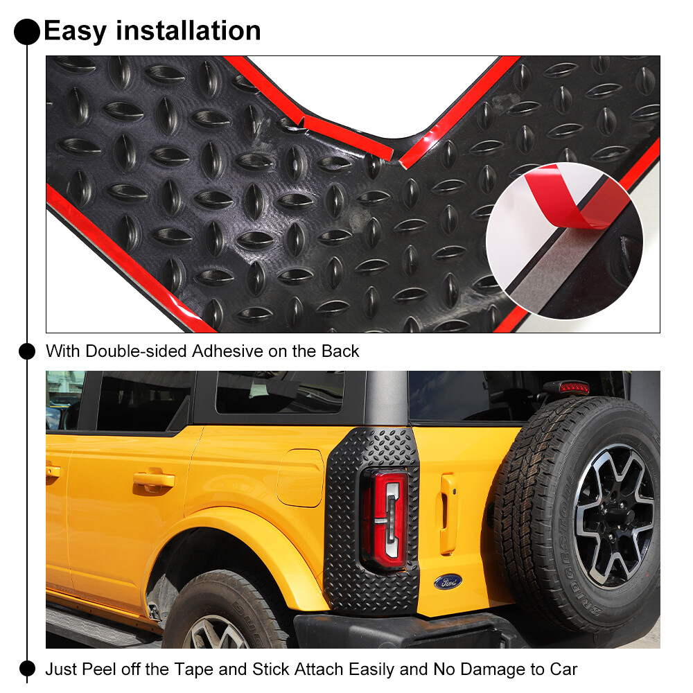 Rear Tail Light Corner Armor Cover Guard Trim for Ford Bronco 2021-25 Protector