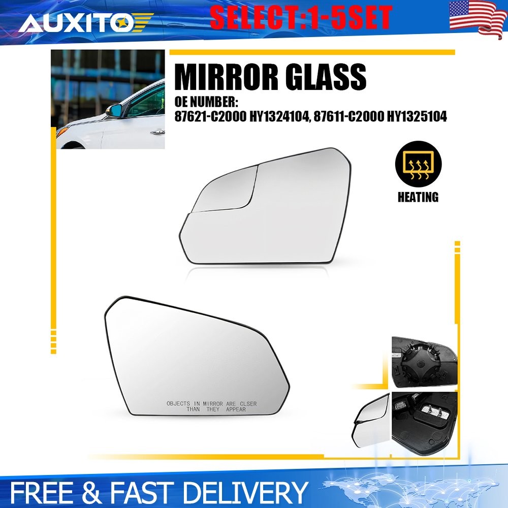 For 2015 – 2019 SONATA Side View Mirror Glass Heated 87621C2000 87611C2000 2-10X