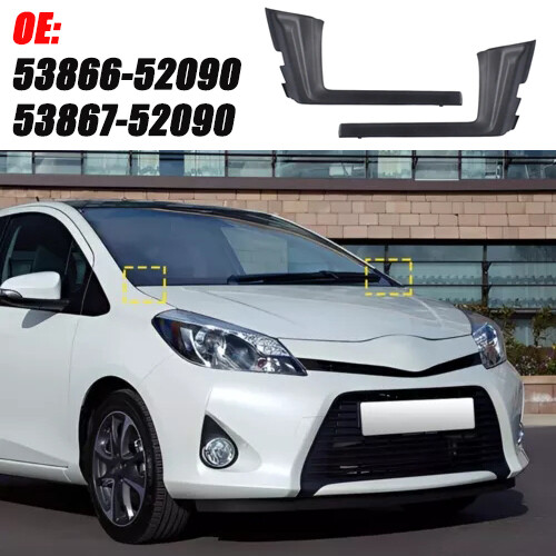 2pcs Car Front Windshield Wrap Corner Trim Fit for Toyota Yaris 2012-2014 Wiper