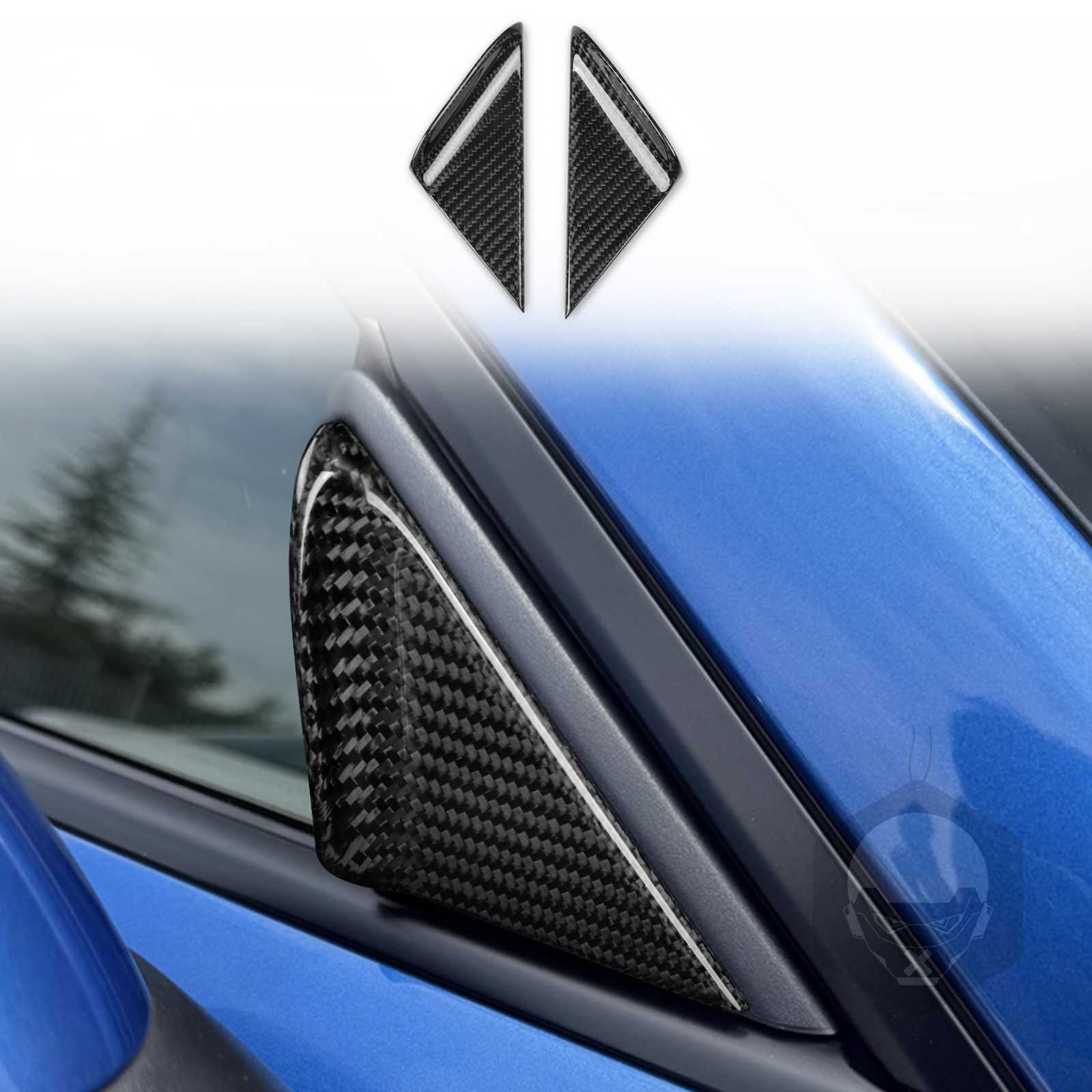 For Porsche 911 718 Car A-pillar Rearview Mirror Triangle Trim Real Carbon Fiber