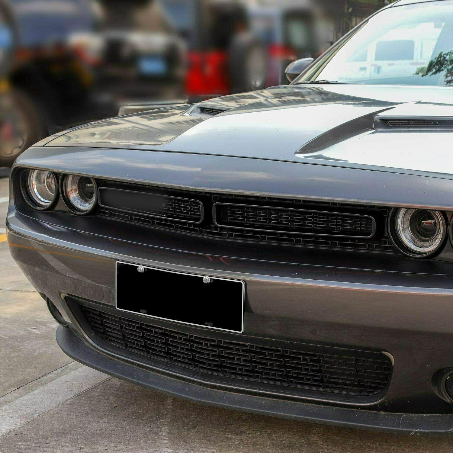 Front Grill Mesh Grille Inserts Trim Cover for Dodge Challenger 2015+ Black
