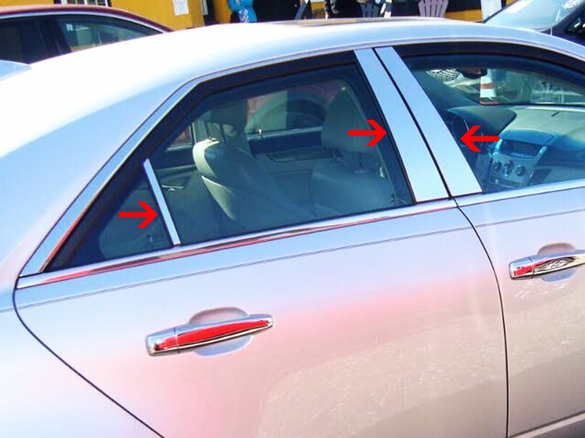 USA MADE 304 Stainless Steel 6PC Pillar Post Trim FOR 2008-2013 Cadillac CTS
