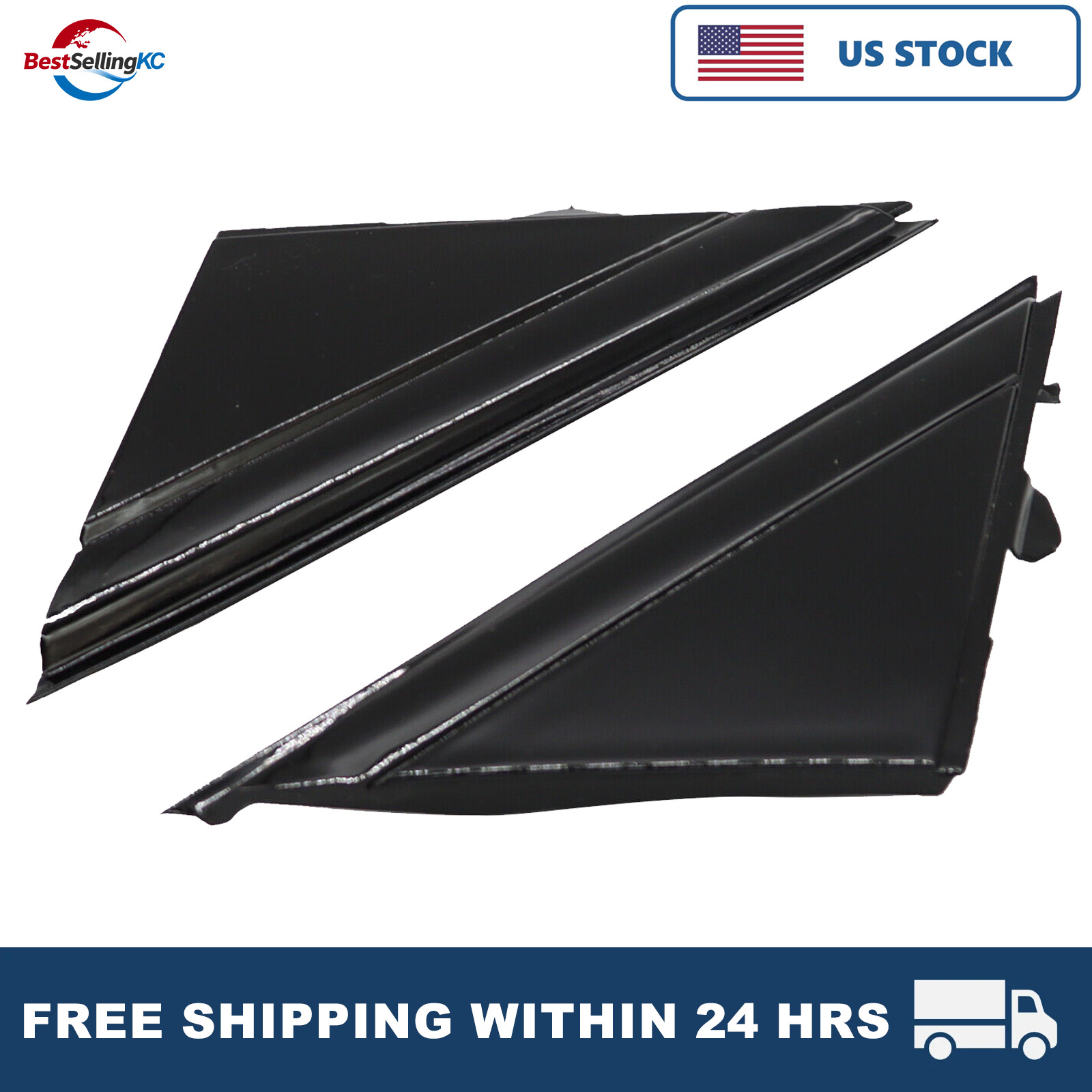 For Fiat 500 2012-2019 Left+Right Window Fender Side Mirror Corner Molding Trim
