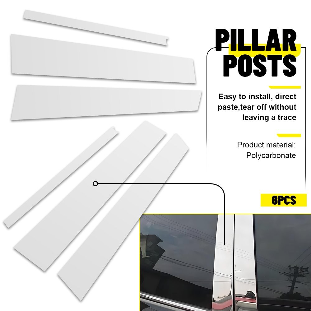 6x Pillar Posts Chrome Door Window Cover Trim for Equinox Chevrolet 2018-2024 XX