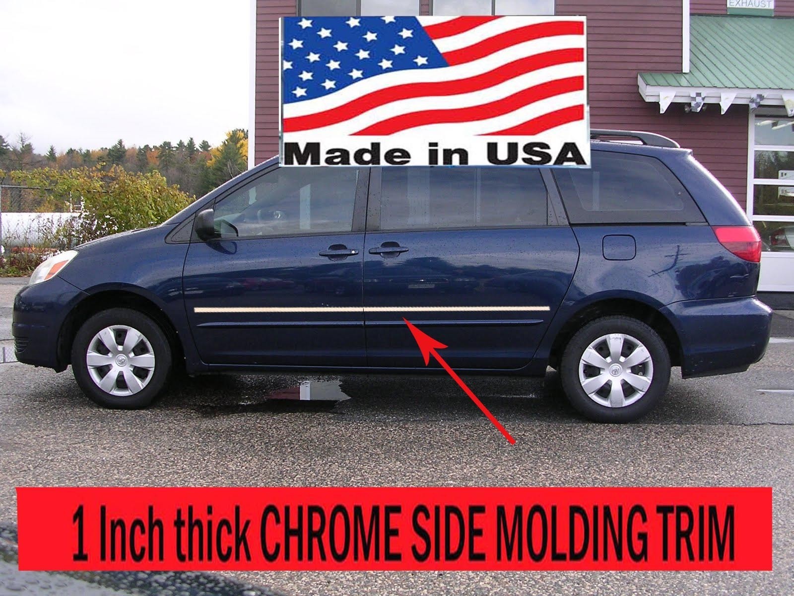 Flexible Chrome Side Door Molding Rocker Panel Trim Kit For SIENNA 2004-2010 ***