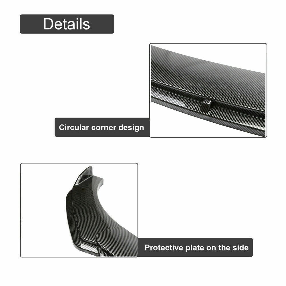 Front Bumper Lip Splitter Spoiler w/ Strut Rods For Ford Mustang GT Shelby GT500