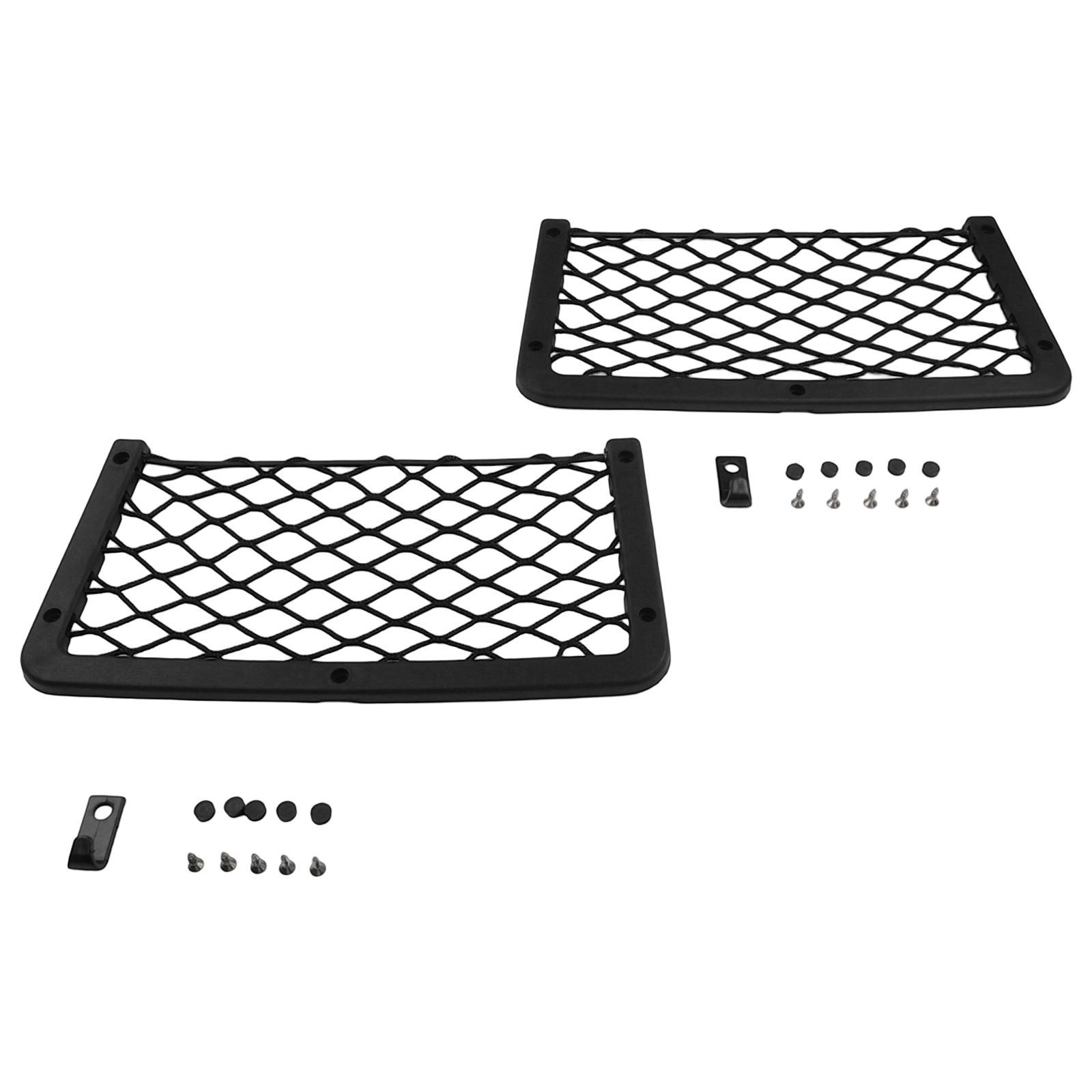 Plastic Car Seat Organizer Mesh Storage Bags 2Pcs 36*18CM Black High Quality