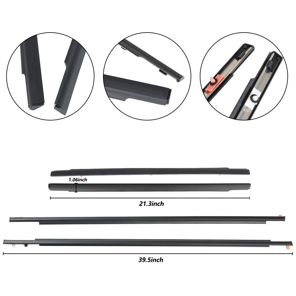 Fit For Toyota FJ Cruiser Door Belt Molding Weatherstrip 2007-2012 2013 2014