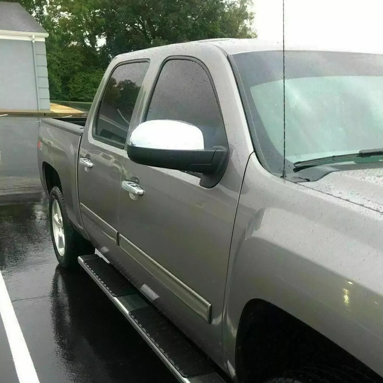 For 2007-2014 Chevy Silverado / GMC Sierra CHROME Top Mirrors Covers Replacement