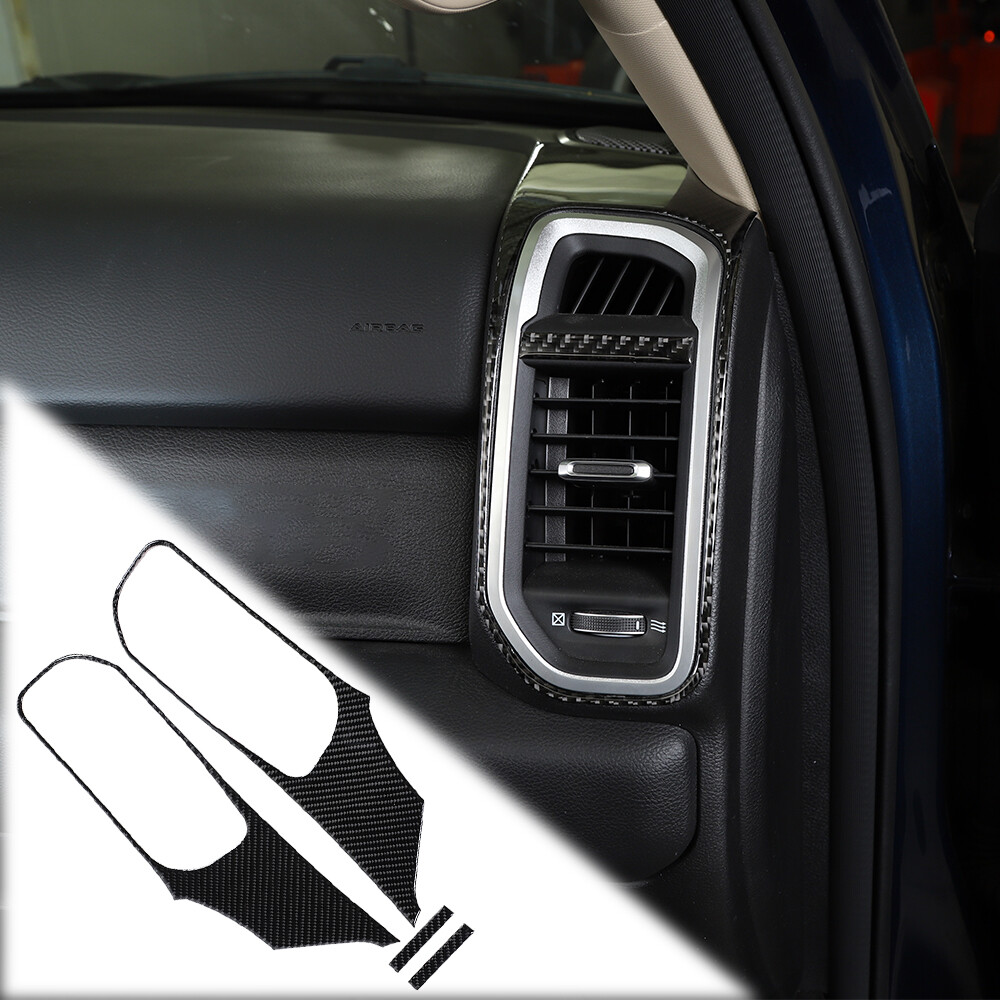 Center Console Side Air Vent Outlet Trim Decor Sticker For Dodge RAM 18+ Carbon