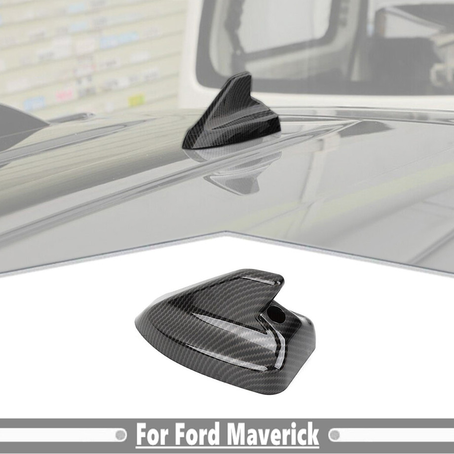 For Ford Maverick 2022-2024 Carbon Fiber Look Shark Fin Antenna Trim Cover Caps