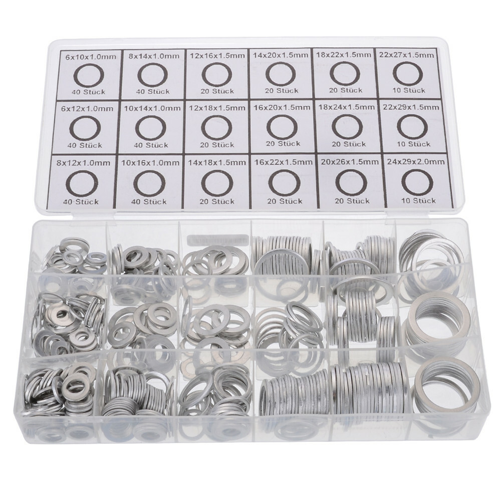 450x 18 Sizes Car SUV Engine Oil Drain Plug Crush Washer Seal O-Ring Gasket