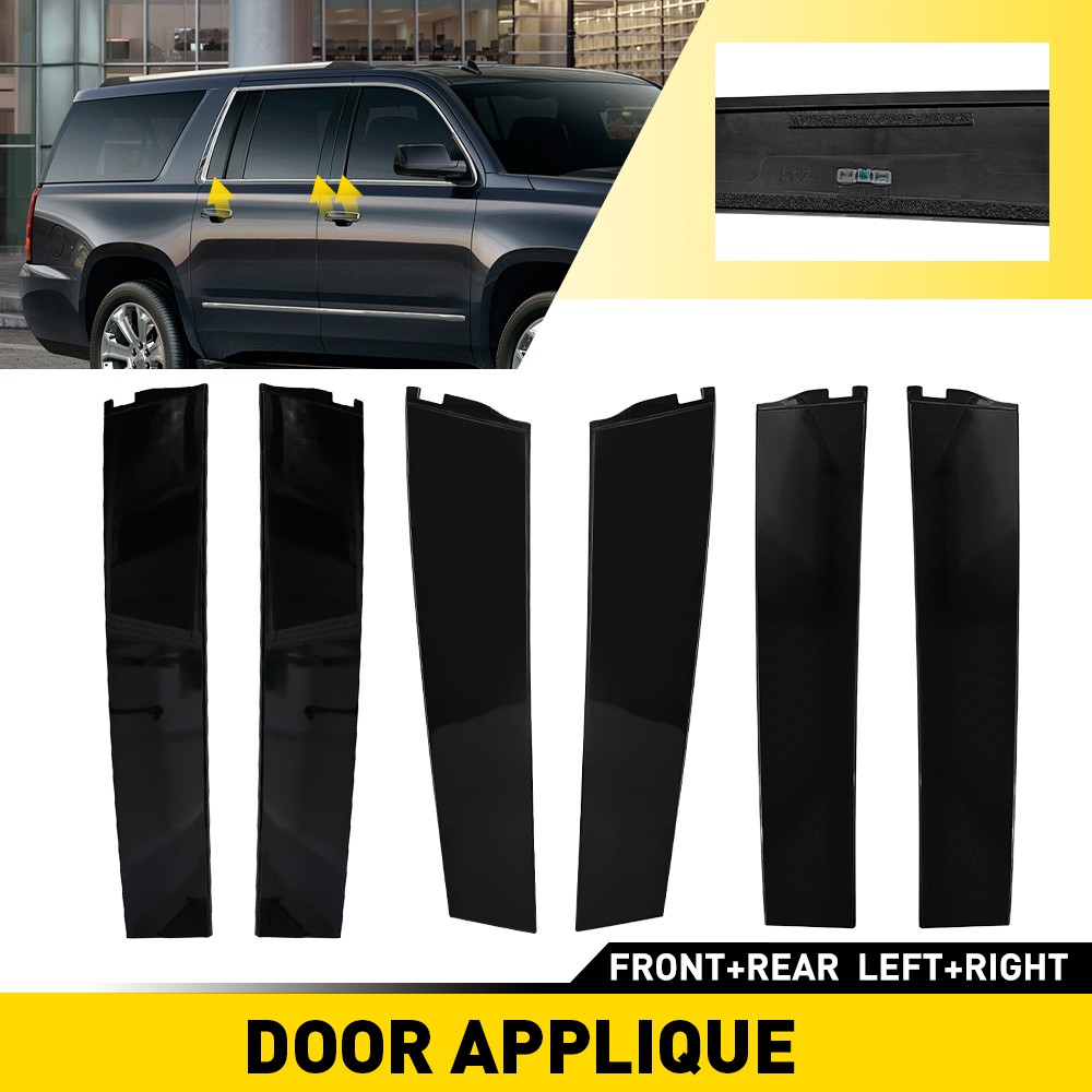 RH LH Door Applique B Pillar Trim For 2015-2018 Chevy Tahoe GMC Yukon Suburban