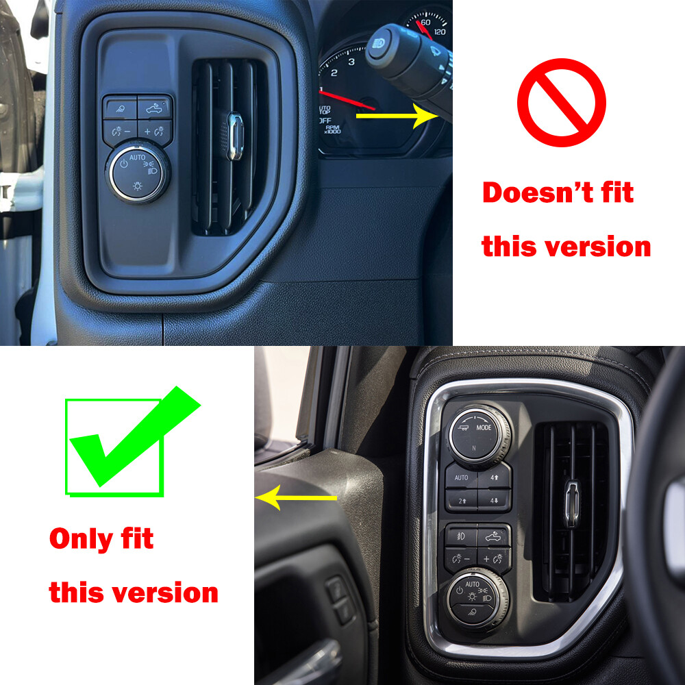 Wood Grain Interior Center Console Dash Trim Cover Kit For Chevy Silverado 19+