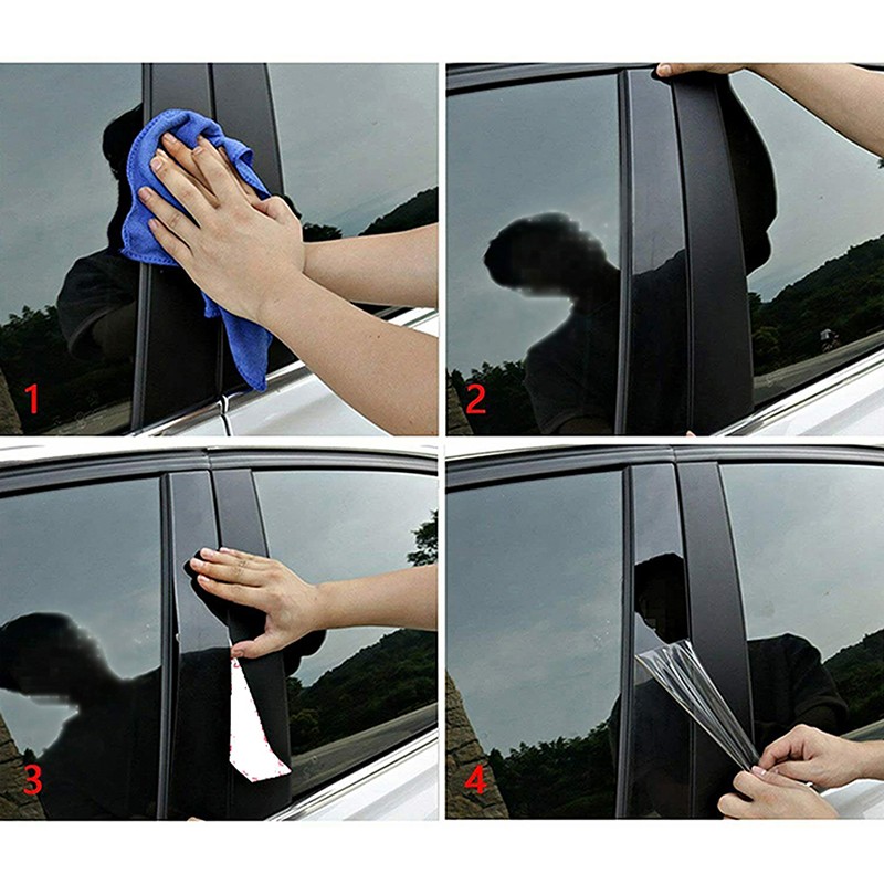 6pcs Glossy Black Polycarbonate Pillar Posts For BMW 7-Series F01 F02 2009-2015