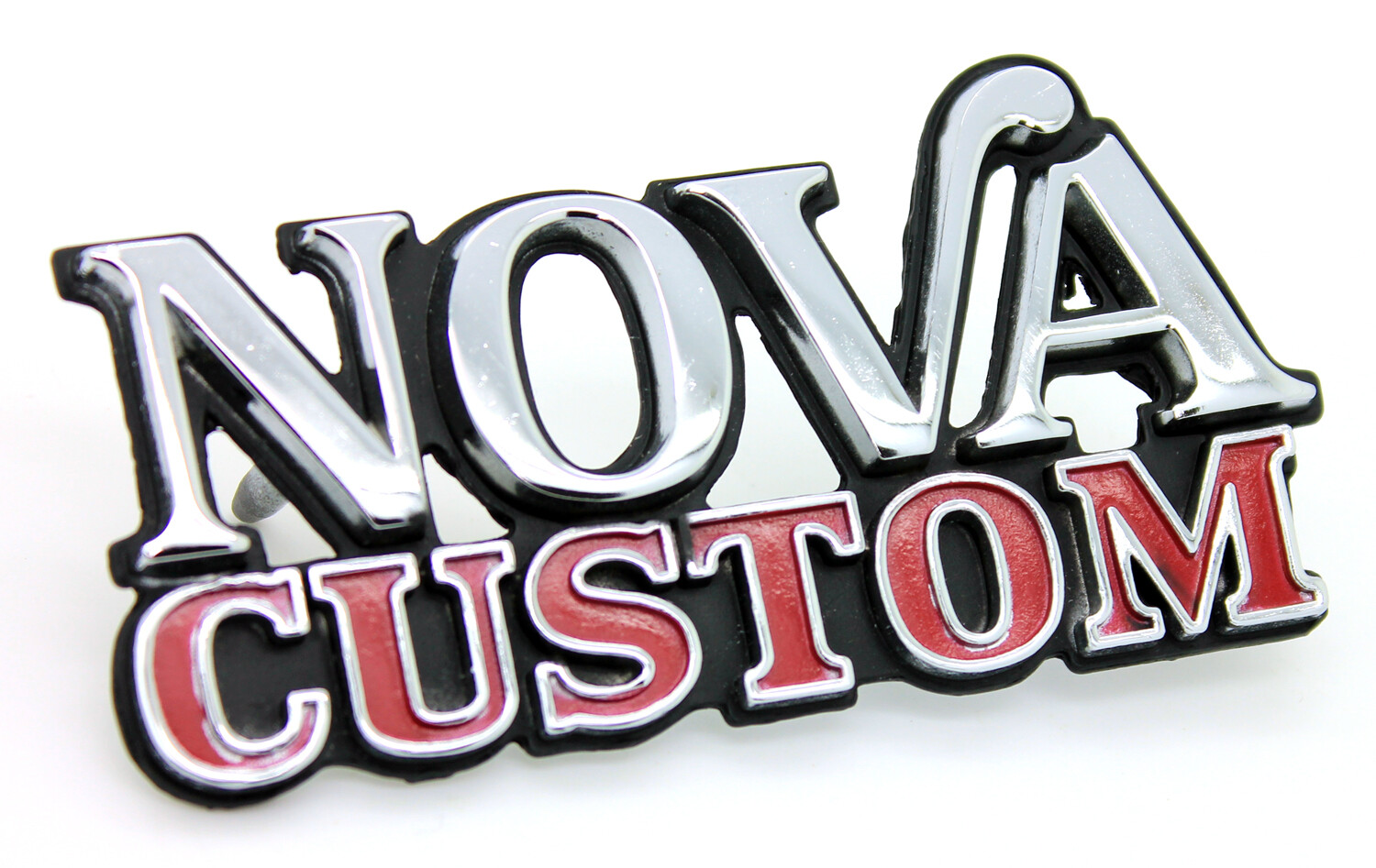 New NOVA CUSTOM Emblem w/Chrome Trim / 1975-1979 Chevy Front Fender & Trunk Deck