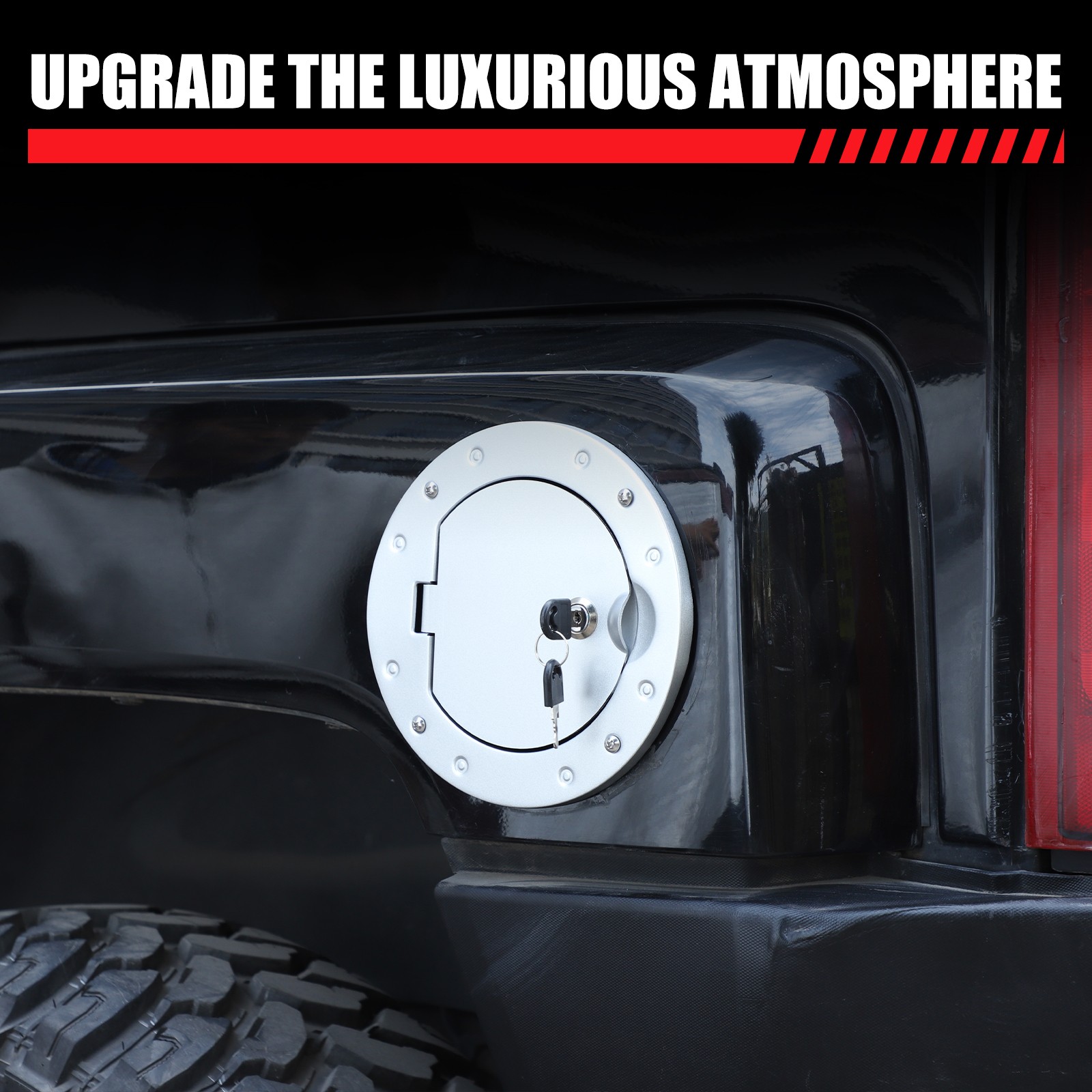 Alloy Fuel Filler Door Cover Gas Tank Cap w/keys Lock For Hummer H3 05-09 Sliver