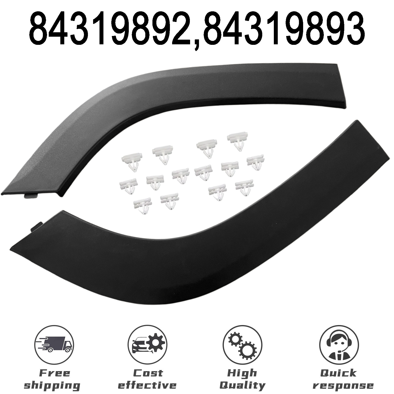 New 2× Rear Left＆Right Side Wheel Opening Molding Fit For GMC Terrain 2018-2024