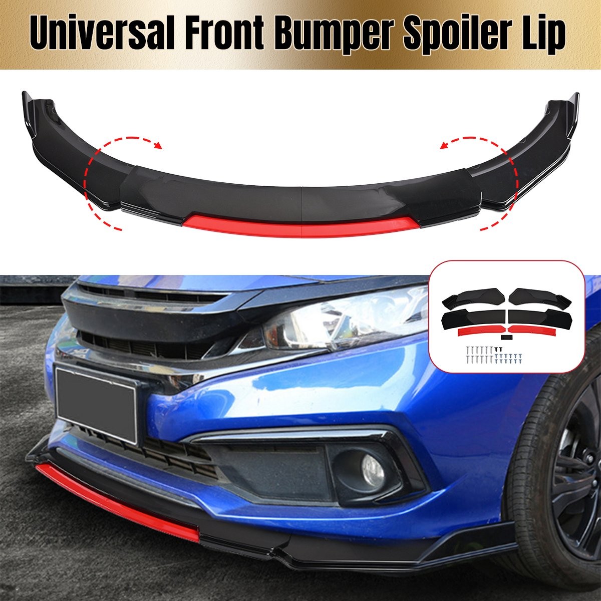 Front Bumper Spoiler Lip Spiltter Diffuser For Jeep Grand Cherokee 2014-2020 AB