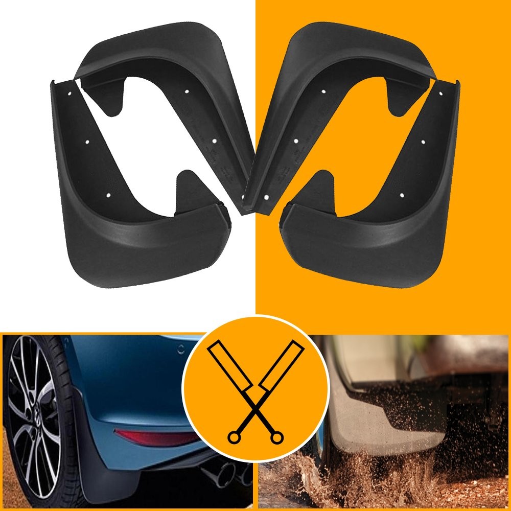 4pc/set Universal Car Mud Flaps Splash Guards for Front/Rear (Hardware Included)