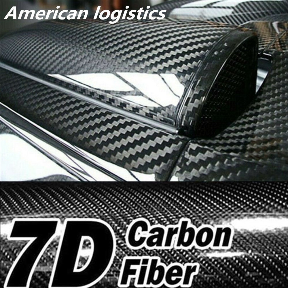 5D Carbon Fiber Black High Gloss Glossy Auto Vinyl Wrap Sticker Decal Sheet Film