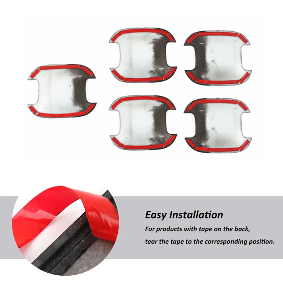 For Ford Bronco 2021-2026 Carbon Fiber Side Door Handle Bowl Cup Covers Trim 5P