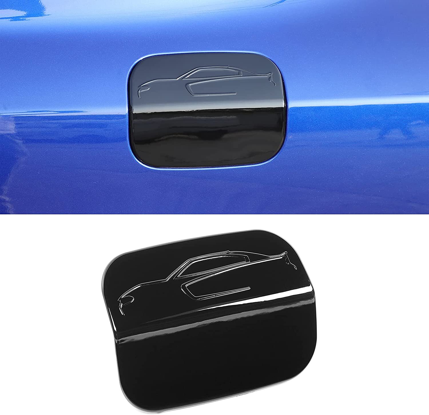 Black Car Door Fuel Filler Tank Gas Cap Decor Cover Trim For Dodge Charger 2011+