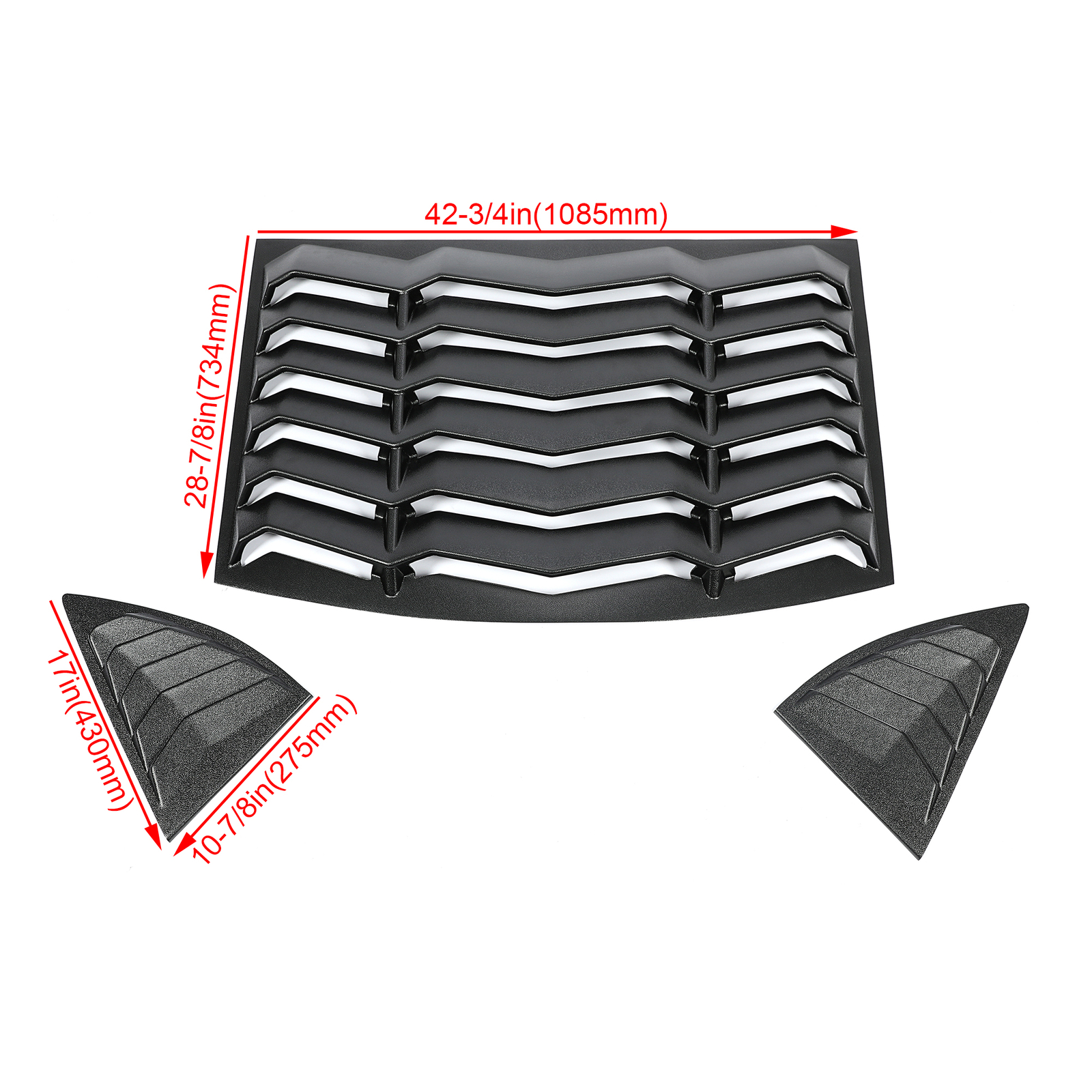Rear & Side Window Louvers Cover For 2010-2015 2011 2012 2013 2014 Chevy Camaro