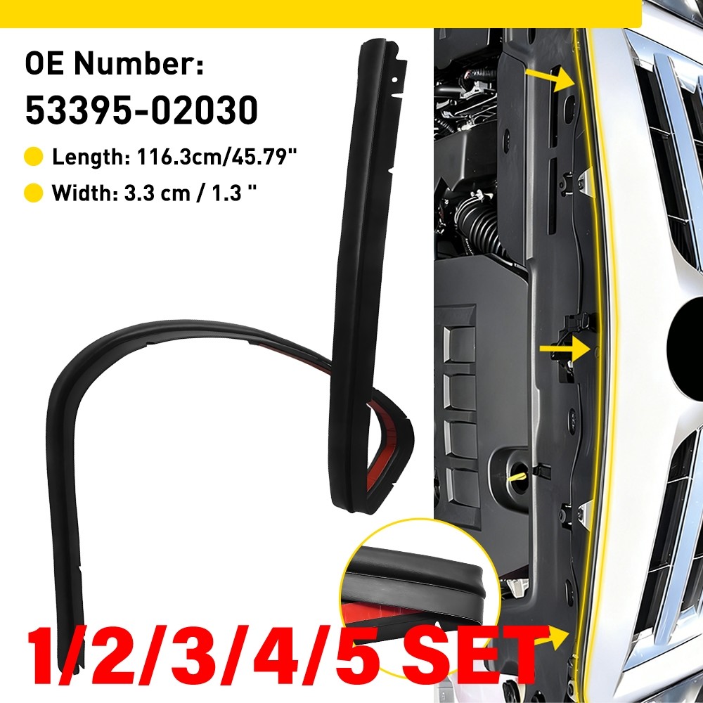 Hood to Front End Bumper Panel Seal Strip For Toyota Corolla 2007-2013 1-5SET