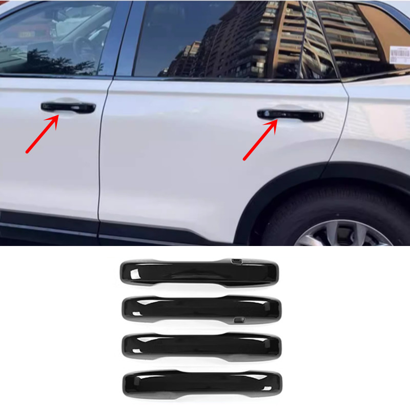 Bright black Front Door Handles Cover Trim For Honda CRV CR-V 2023-2025
