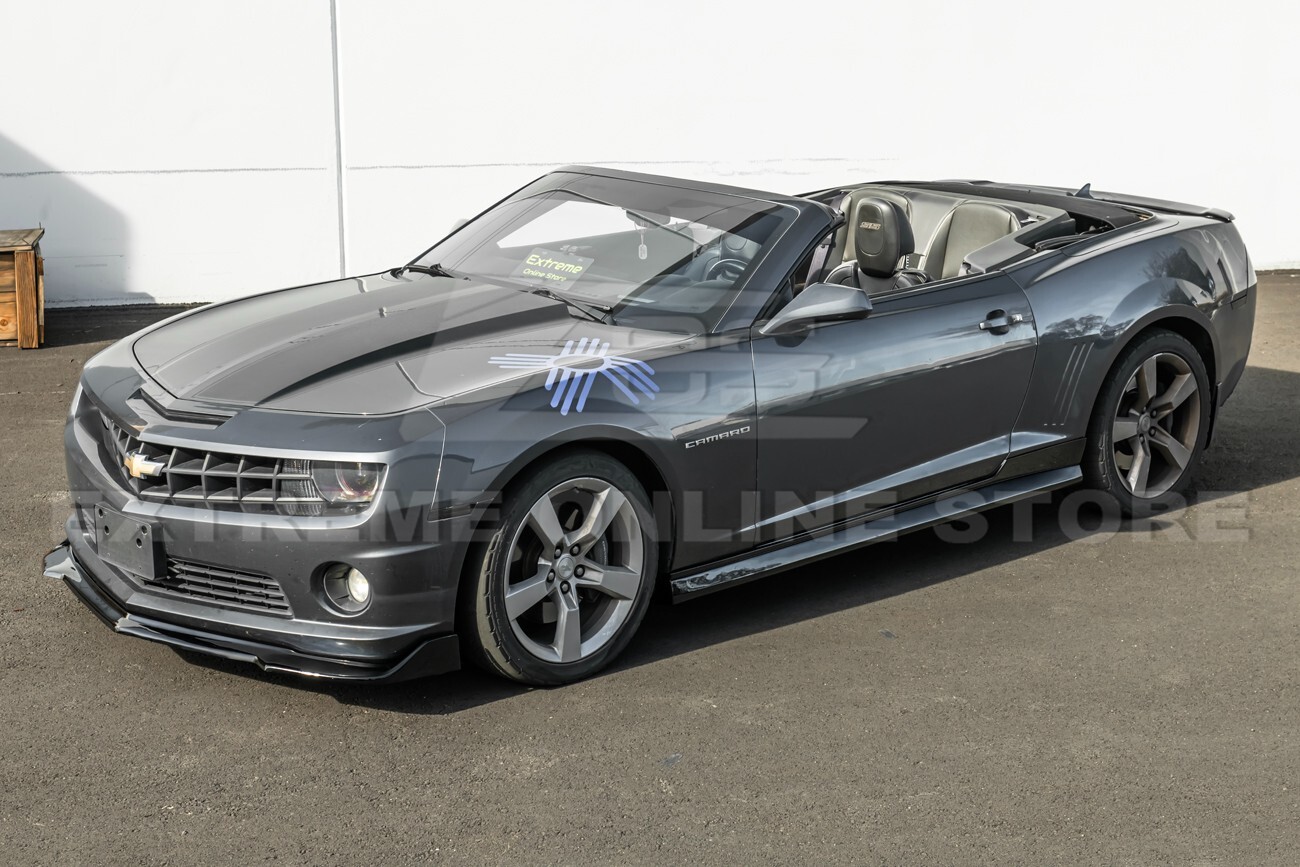 For 10-15 Camaro | ZL1 Style PAINTED GLOSSY BLACK Side Skirts Panel Extension