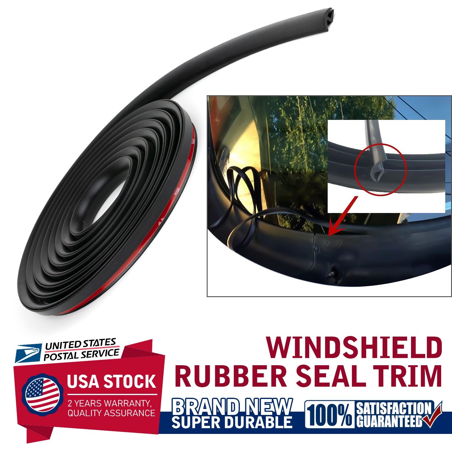 19.7ft/6m Durable Rubber Car Seal Strip Hood Moulding Trim Weatherstrip H-Shape