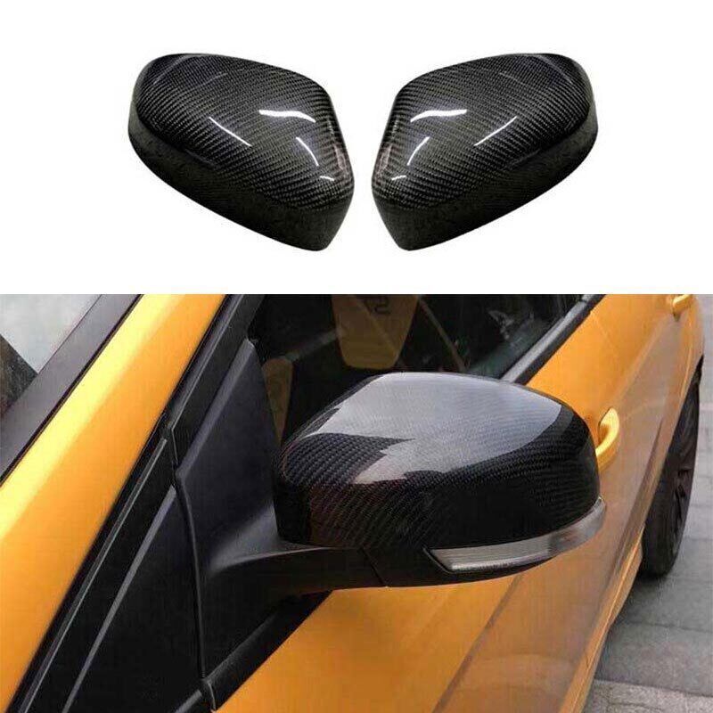 2PCS Rear View Side Mirror For Ford Focus 2012-2018 Cover Trim Dry Carbon Fiber