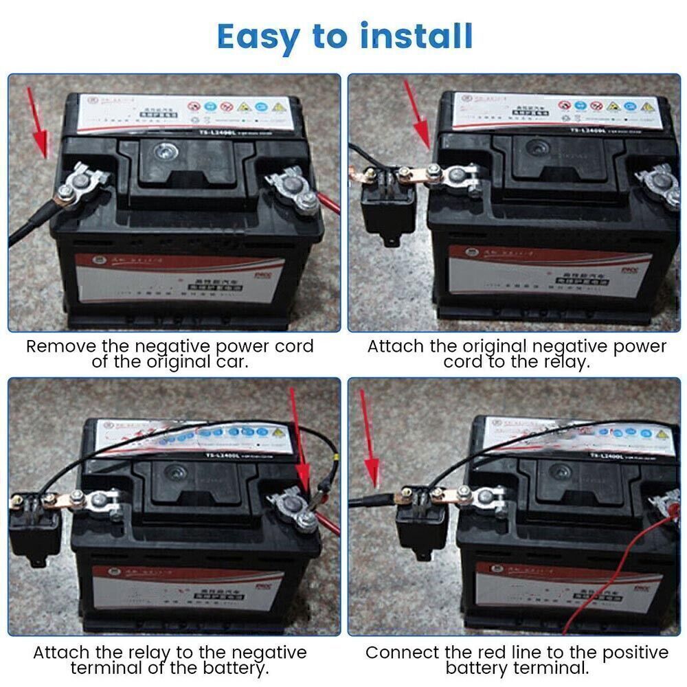 12V 200A Car Kill Switch Anti-Theft Remote Control Switch Kit w/ 2 Wireless Fobs