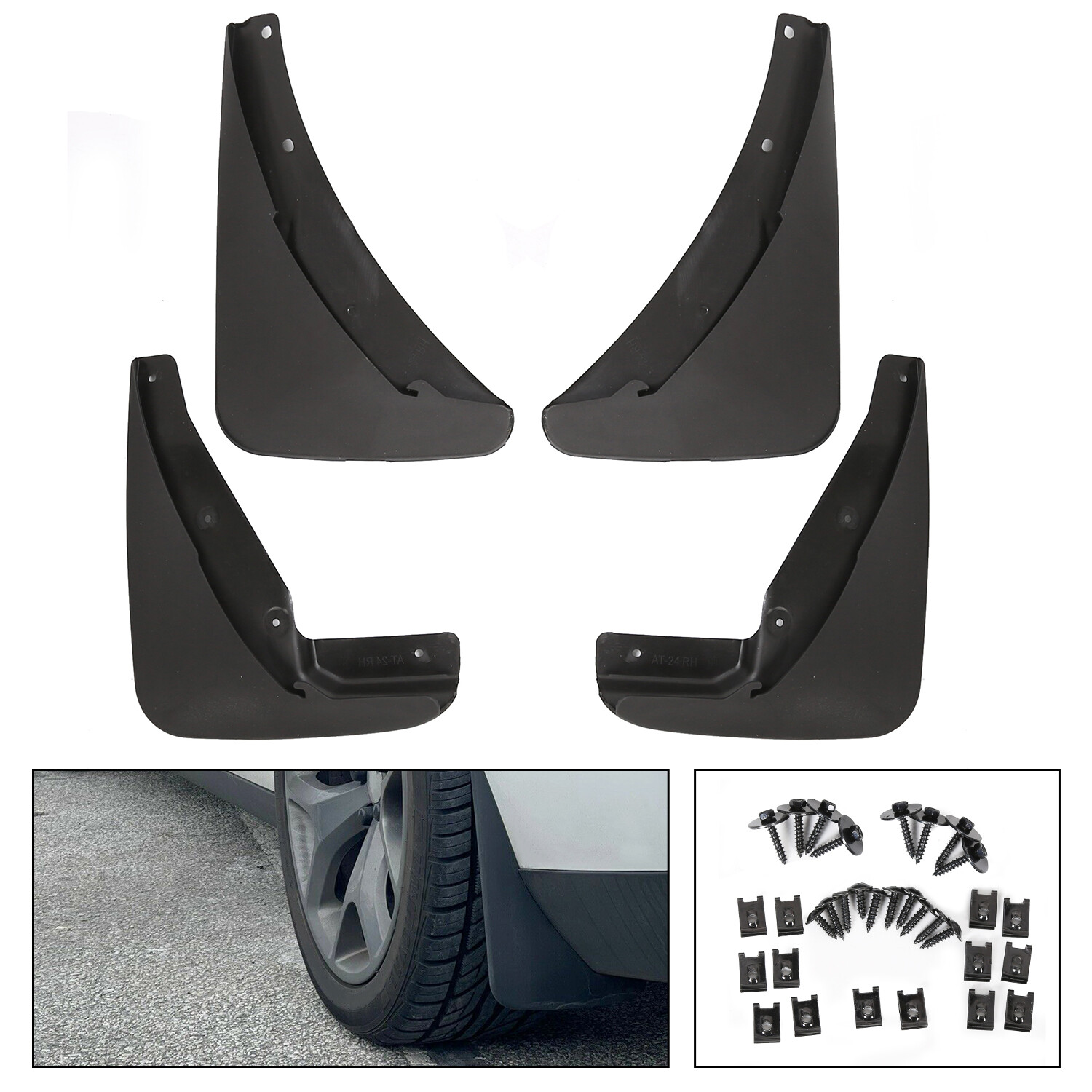 For 2015-2022 Dodge Challenger Front Rear 4PC Set Fender Mud Splash Guards Flaps