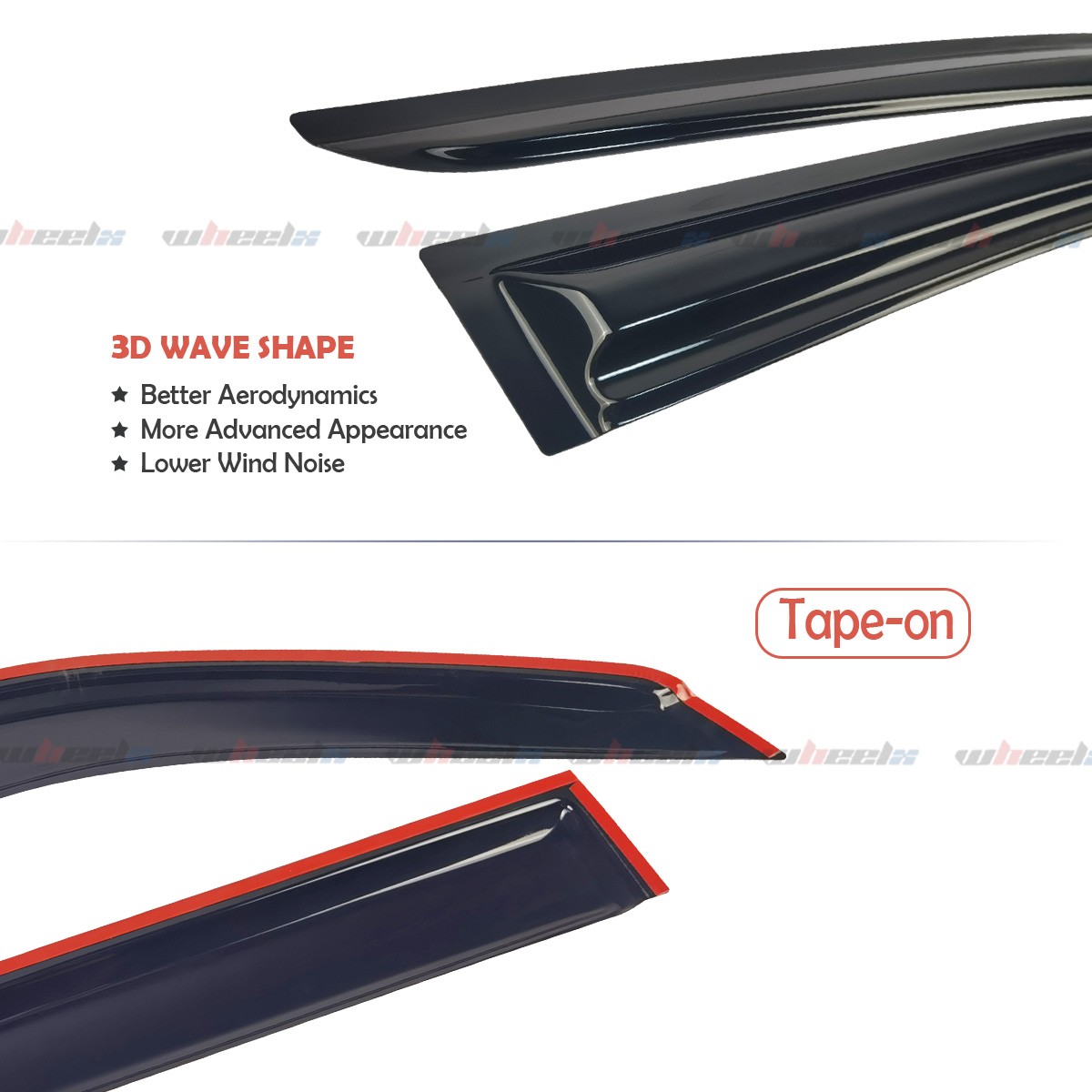 For Acura TLX Sedan 2015-2020 3D JDM-Mugen Style Window Visor Rain Guard Vents