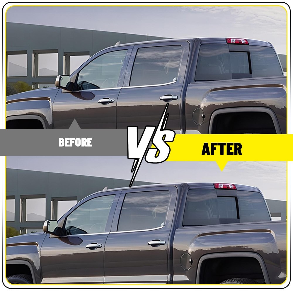 For 2014-2018 Chevy Silverado GMC Sierra Polycarbonate Black Pillar Post Trim XX