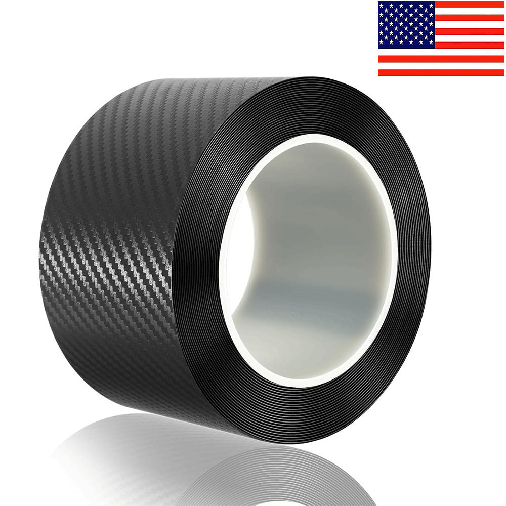 For Audi Door Sill Protector Carbon Fiber Vinyl Wrap Tape Interior & Entry Trim