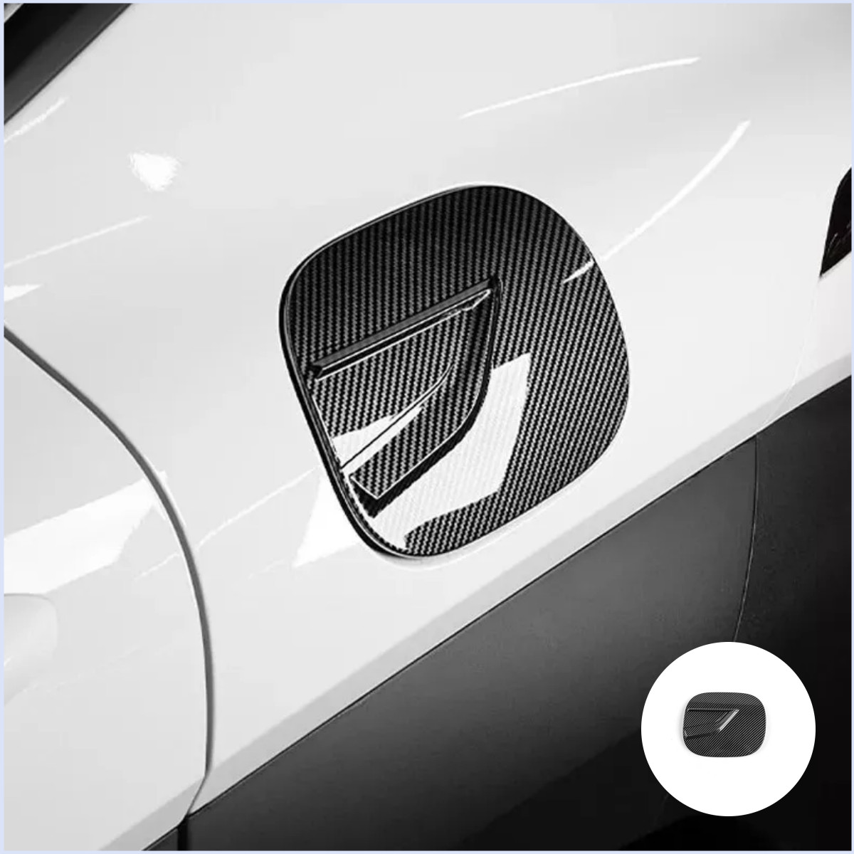 carbon fibre ABS Tank Cap Cover Fuel Filler Cover 1P For Hyundai Kona 2024-2025
